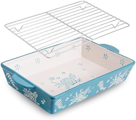 Wisenvoy Casserole Dish with Roasting Rack Baking Dish Casserole