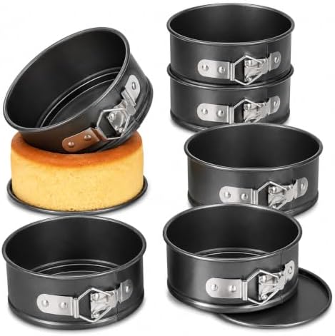 4-Inch Mini Springform Pan Set - 6Piece Small Nonstick Cheesecake Pan