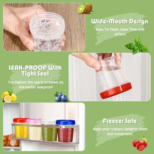 16 Pack 4 oz Small Containers with Lids, Food Storage Containers