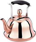2 Quart Stainless Steel Tea Kettle, Brass