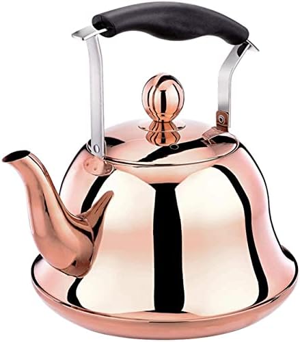2 Quart Stainless Steel Tea Kettle, Brass