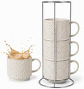6 Oz Coffee Cups Set of 4, Espresso Cups with Stand, Stackable