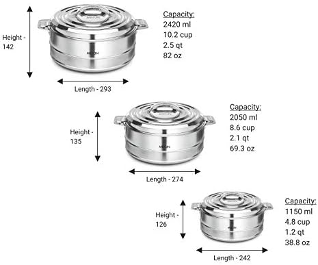 Milton Fortuner 3-Piece Stainless Steel Casserole Set