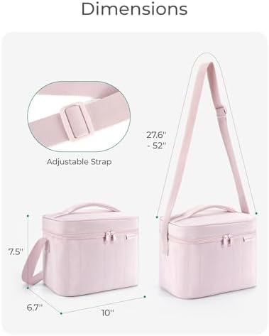 BAGSMART Lunch Box for Women, Insulated Lunch Bag Leakproof, Khaki