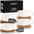 MIAMIO - Cappuccino Cup Set of 4, Ceramic (9.5oz) - Luxe (Cream White)