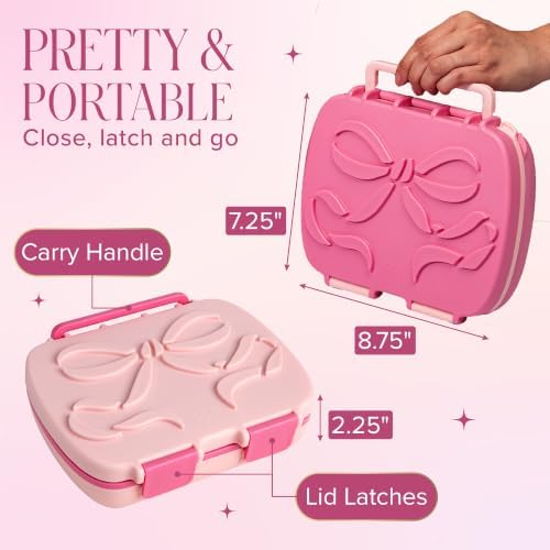 Paris Hilton Bento Style Lunch Box Set, 4-Compartment Stackable Lunch