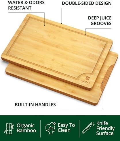 ROYAL CRAFT WOOD Cutting Boards for Kitchen - Chopping Board Set of 3