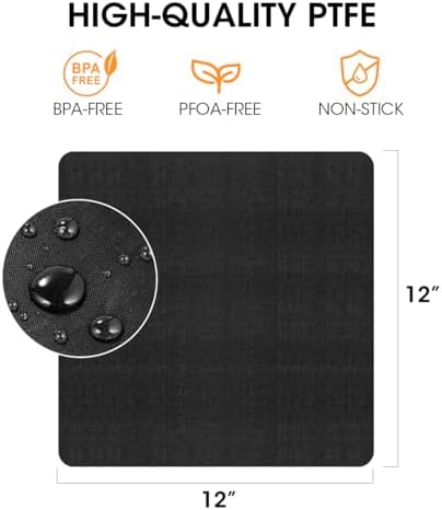 AIEVE Air Fryer Liners, 4 Packs Teflon Oven Liners for Bottom of Oven