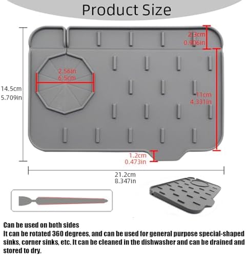 2 Pack Mini Sink Splash Guard, Double Sided Kitchen Faucet Mat
