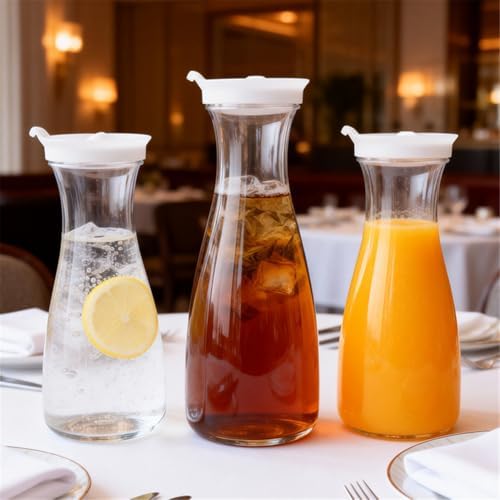 20 Oz Water Carafe with Flip Top Lid, Clear Plastic Water Pitcher