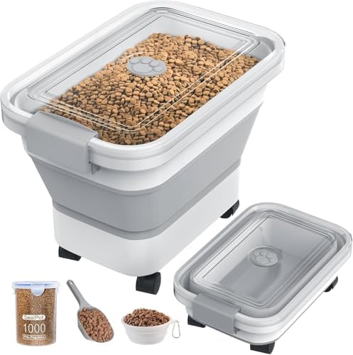 20-23 Lbs Dog Food Storage Container, Collapsible Dog Food Container