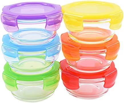8 oz Glass Food Storage Containers with Lids, 6-Pack