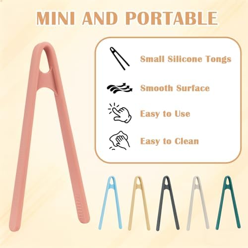 Silicone Mini Tongs, 6-Piece, 5.5-Inch
