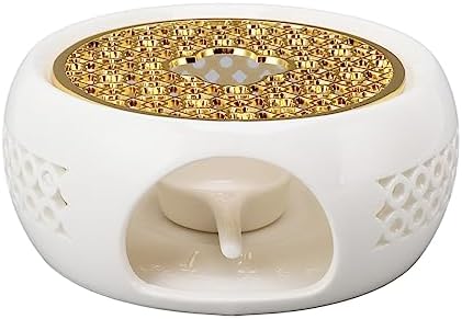 Gavigain Porcelain Teapot Heater, Hollow Frame Round Teapot Warmer