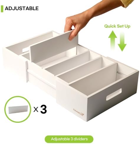 CLEANCLUE Bamboo Expandable Pot Pan and Lid Organizers under Cabinet