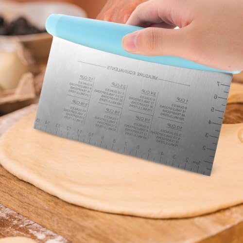 3pcs Stainless Steel Dough Scraper Cutter with Scale and Handle