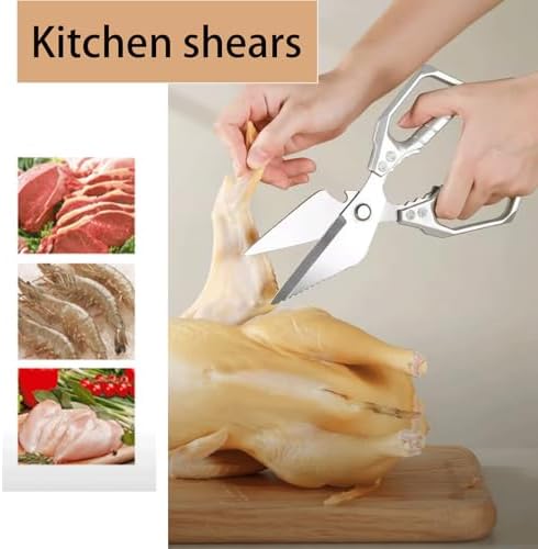 Heavy Duty Stainless Steel All Purpose Kitchen Scissors Silver