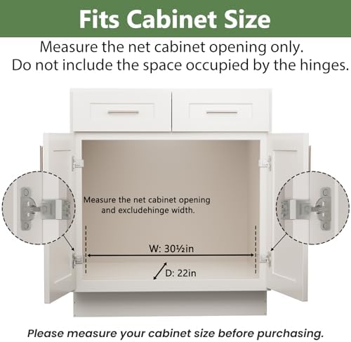 Pull Out Cabinet Organizer 30" W x 211⁄2" D, Heavy Duty Cabinet Pull