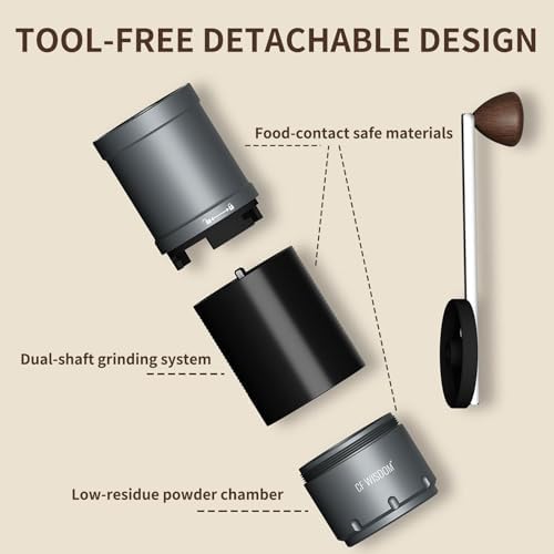 Portable Conical Burr Coffee Grinder, Electric & Manual