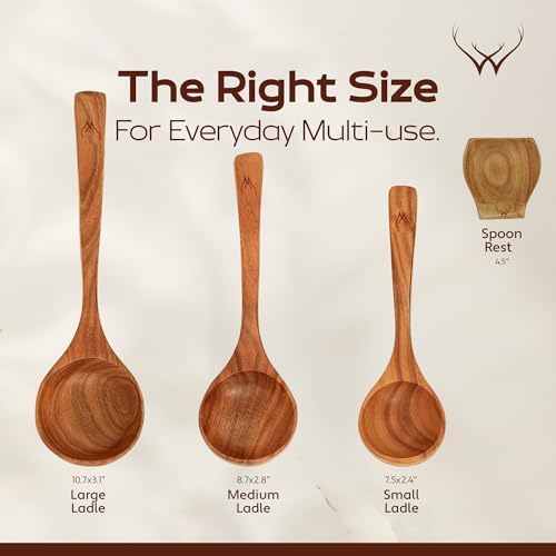 4-Piece Teak Wood Ladle Set