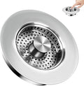 3 in 1 Kitchen Sink Stopper and Strainer, Stainless Steel