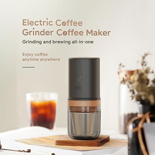 Irfora USB Rechargeable Electric Burr Coffee Grinder, 25 Gears, Black