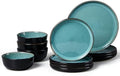 LIANYU Ceramic Dinnerware Sets for 4, 12 Piece Dishes Set, Pastel
