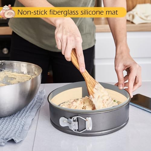 Honeydak Silicone Springform Pan Baking Mat Set, 6, 8, 10 Inch