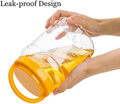 Lyellfe 4 Pack Clear Plastic Jars, Half Gallon Wide Mouth Storage