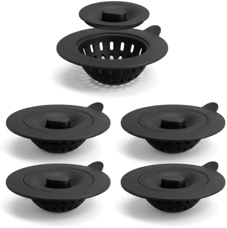 4 Pack Silicone Kitchen Sink Drain Catcher with Lid, 4.4" Top / 3"