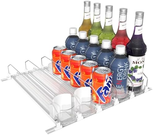 5-Row Drink Organizer for Fridge, Holds 25 Cans
