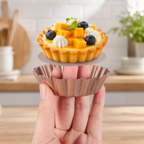 24 Pcs Tart Pan with Removable Bottom, 3 Inch Mini Tart Pans
