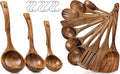 10-Piece Teak Wood Utensil Set with 3-Piece Ladles