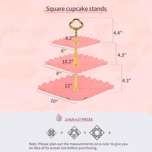 NWK 5-Piece Cupcake Stand & Appetizer Trays Set (Pink)
