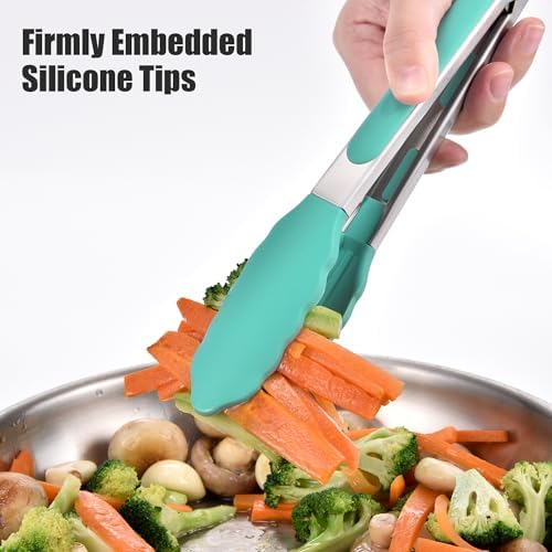 Doosu 600°F Heat Resistant Kitchen Food Tongs for Cooking with