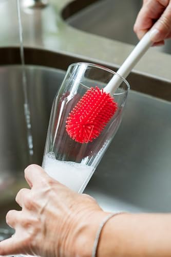 Joie Bottle Brush, Silicone Scrubber with Long Handle, Ideal for