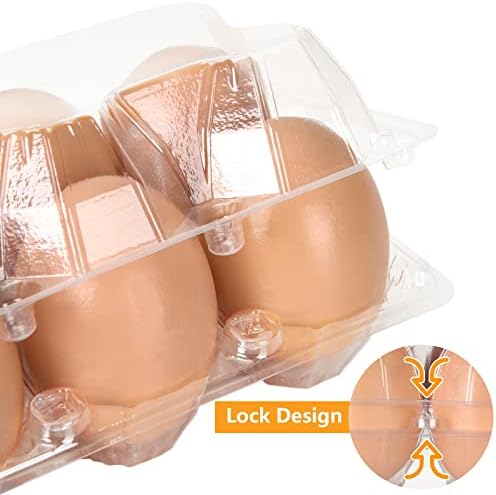 100PCS Plastic Egg Cartons Bulk 2x3 Egg Holders Style Holds 6 Eggs