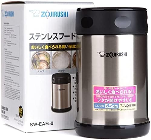 Zojirushi Steel Food Jar, Medium, Black/Stainless