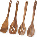 Wooden Spoons for Cooking, Acacia Wood Kitchen Utensils Set 4-Piece