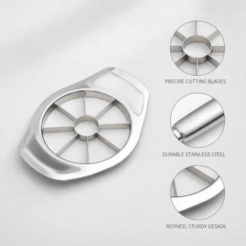 Stainless Steel Apple Slicer and Corer - Manual Fruit Cutter for 8