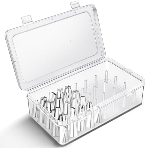 Piping Tips Storage Box with Fixed Pins, 42 Pegs