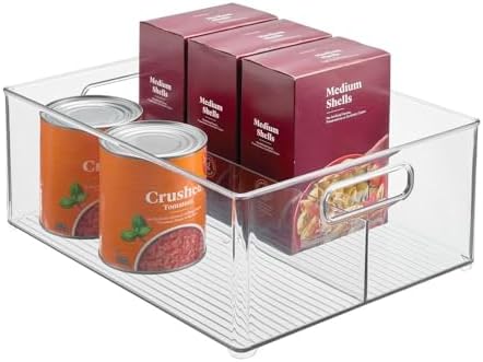 iDesign Divided Pantry Bin, Clear