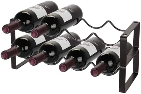 Carperipher Stackable Wine Rack Countertop, 8 Bottles 2 Tier Wine
