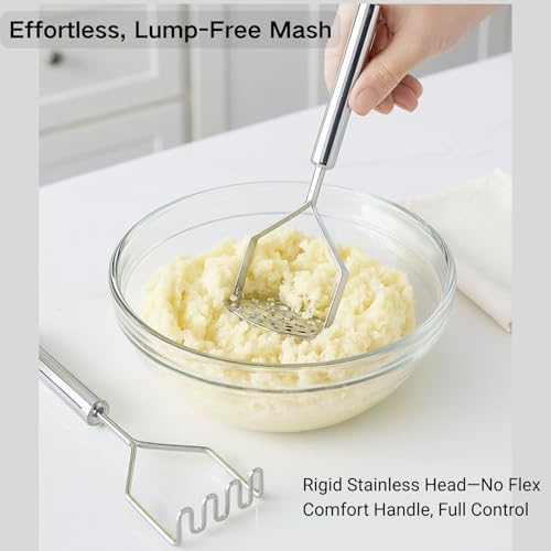 3 PCS Potato Masher Stainless Steel,Bean Smasher,Food Fruit Egg Masher