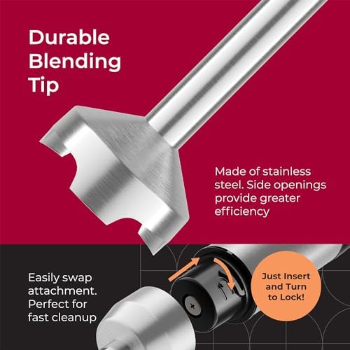 Mueller Immersion Blender Handheld - 8 Speed Stainless Steel Electric