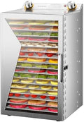 Food Dehydrator Machine, 18 Stainless Steel Trays, 24H Timer