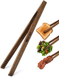 Wooden Tongs for Cooking – Set of 4 | Toaster Tongs & Salad Tongs