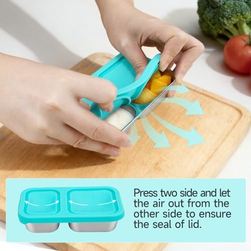 SOPHICO 2 compartment Reusable Kid Lunch Snack Containers with