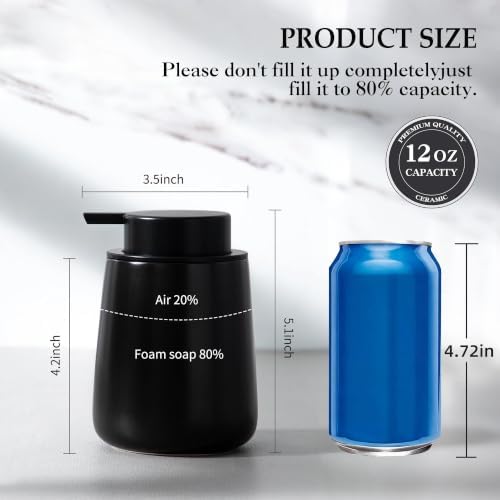 Enra Black Soap Dispenser, Ceramic