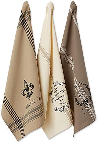 DII French Style Tabletop Kitchen Collection, Dishtowel Set, 18x28